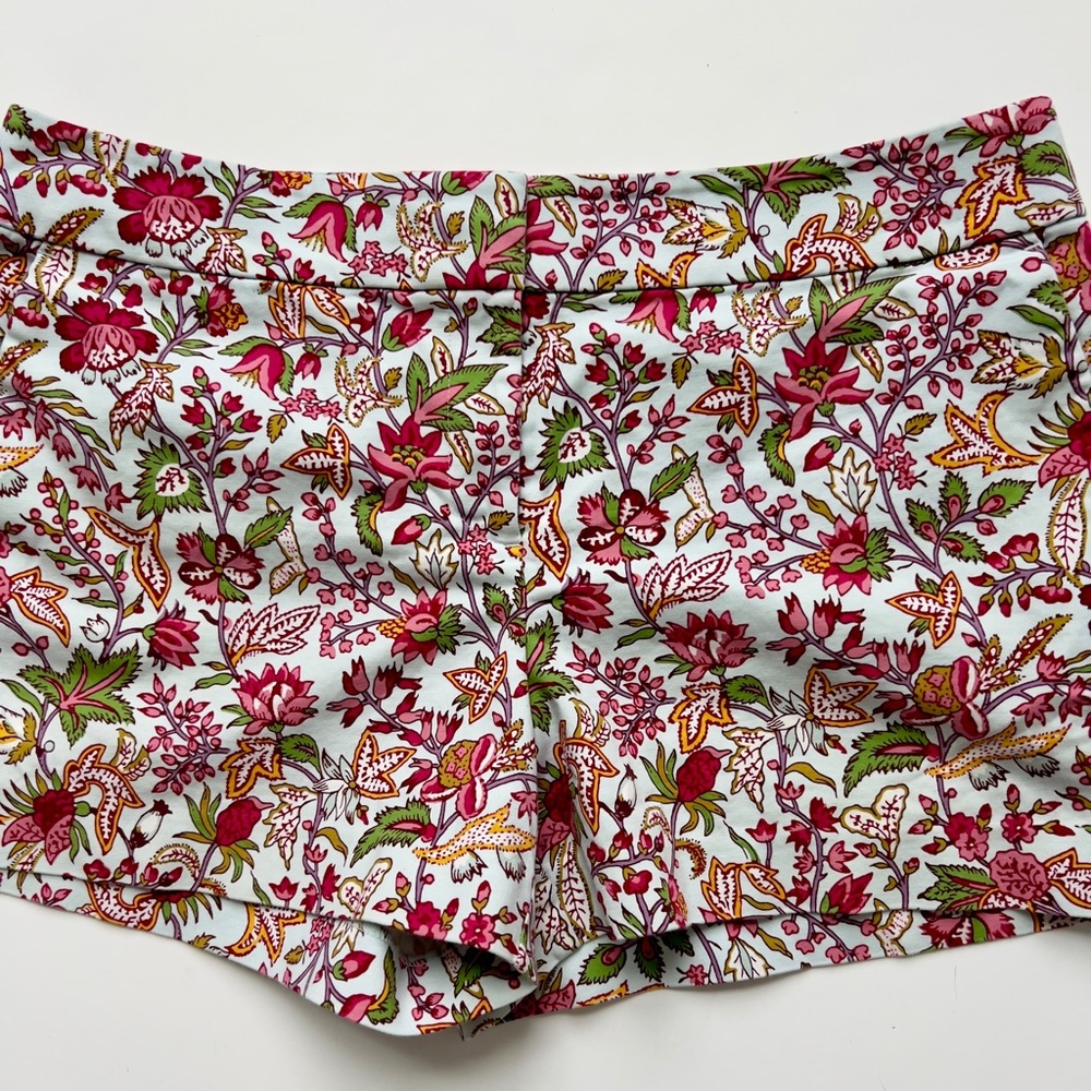 LOFT High Waist Floral Women's Shorts - Pink and Green - Picture 2 of 6